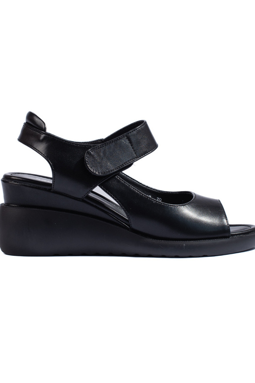 Cómodas sandalias de cuña negras de...