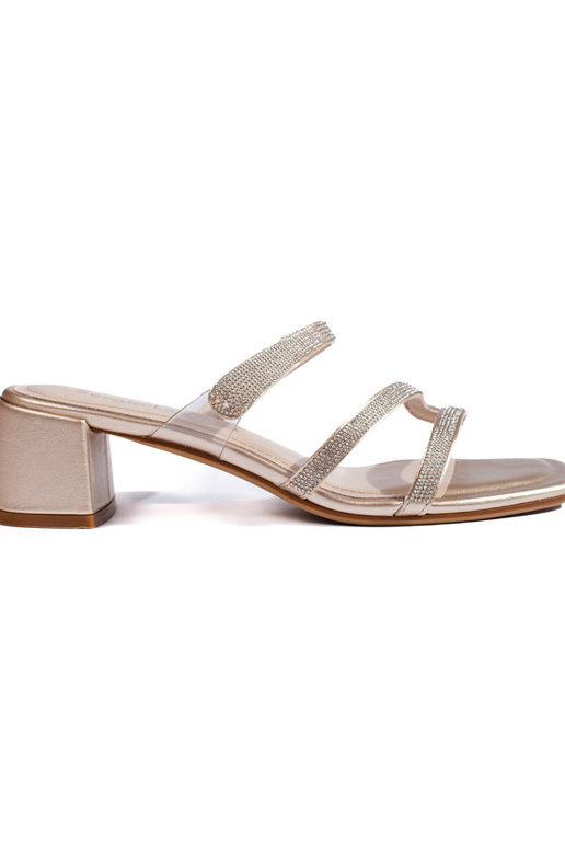 Sandalias de tacón Sergio Leone dorado