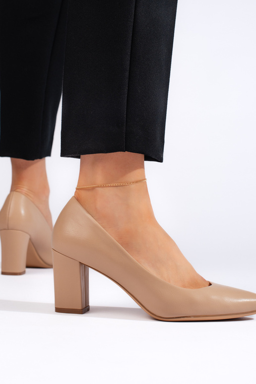 Tacones Sergio Leone ante beige Tacones Sergio Leone ante beige