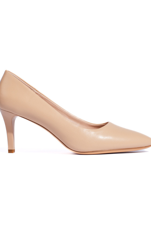 Tacones beige de estilo elegante con... Tacones beige de estilo elegante con...