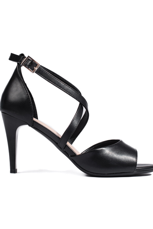 sandalias con tacón fino en color...