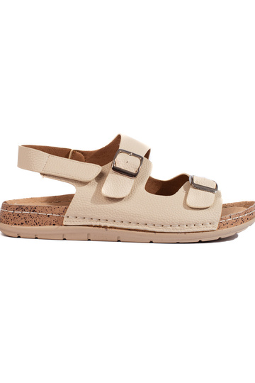 sandalias beiges