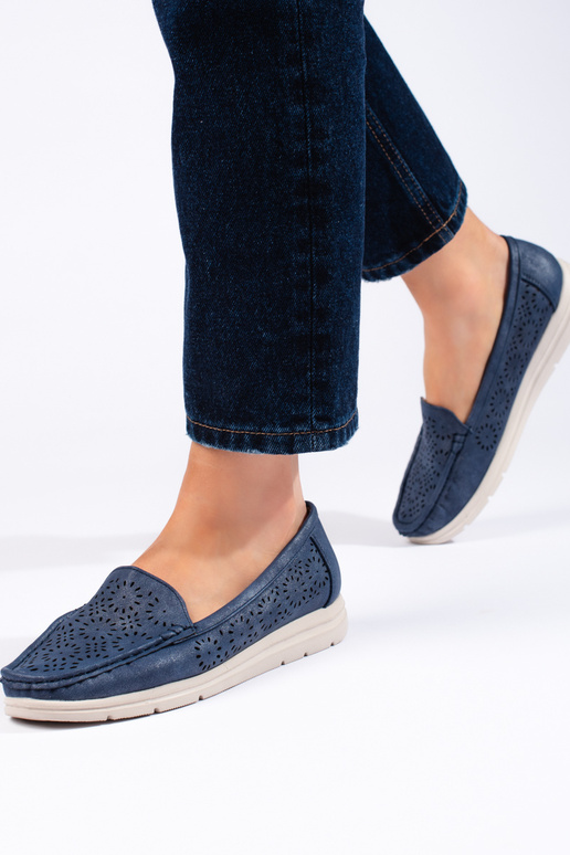 no mocasines de mujer en azul