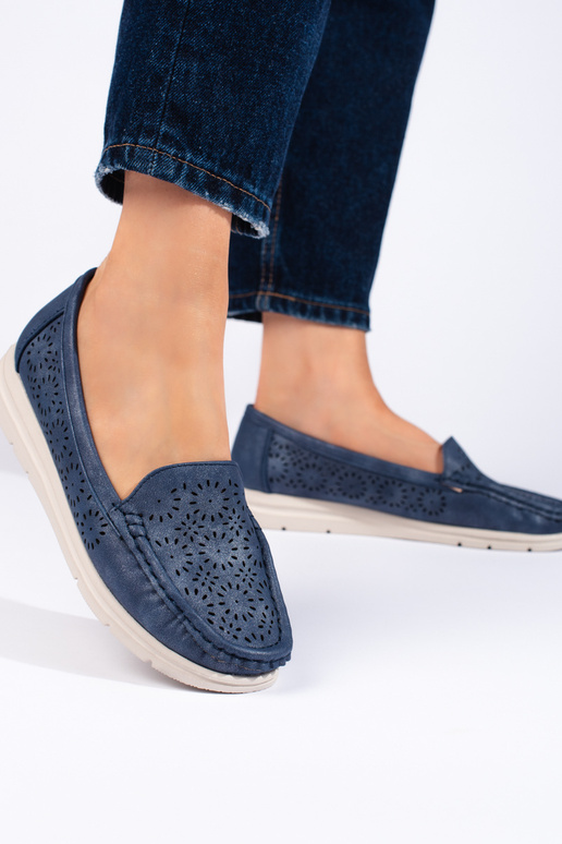 no mocasines de mujer en azul