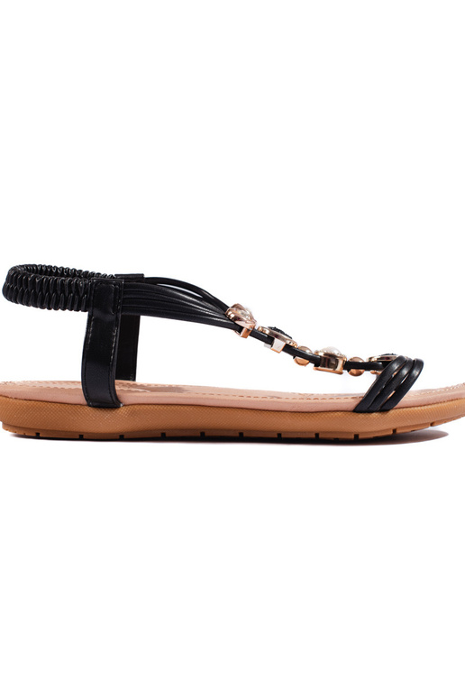 sandalias negras con detalles elegantes