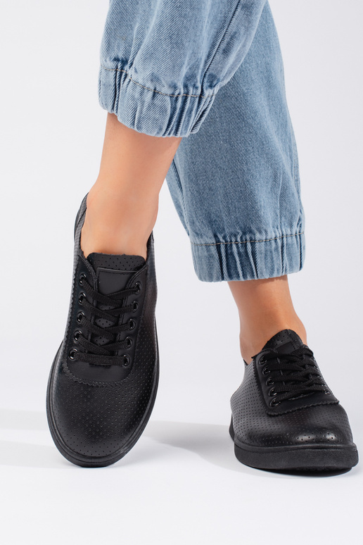 botines negros con cordones para mujer