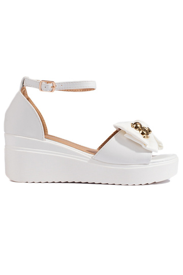sandalia blanca con lazo