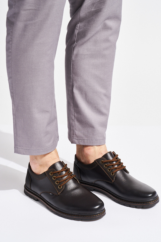 zapatos marrones con cordones para...