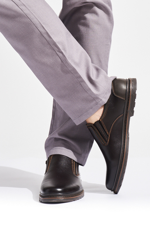 marron oscuro hombres medio zapatos