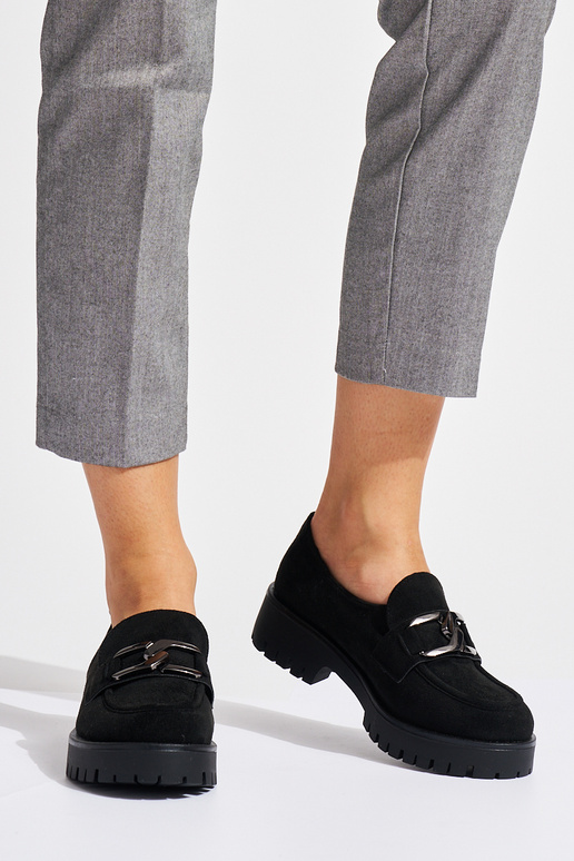 mocasines de ante negro para mujer