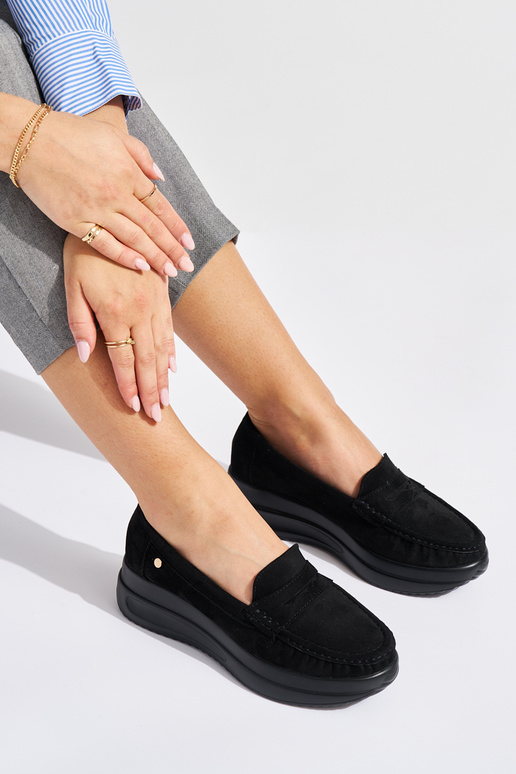 mocasines en ante negro con...