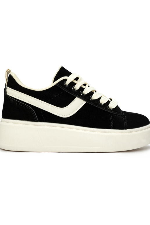 zapatos de plataforma de ante negro...