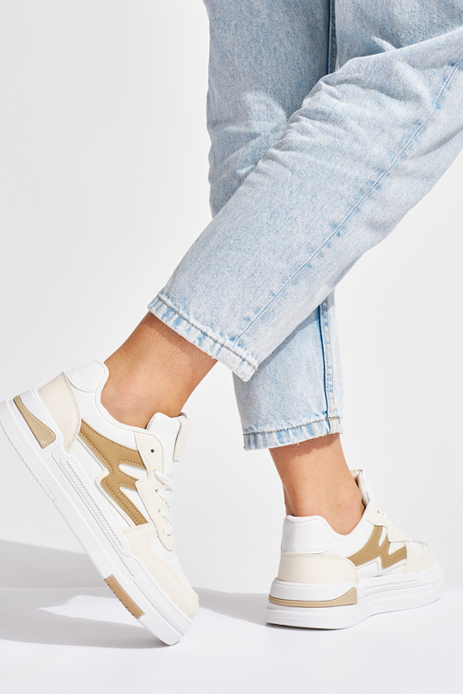 Zapatos modelo Sneakers blanco-beige...