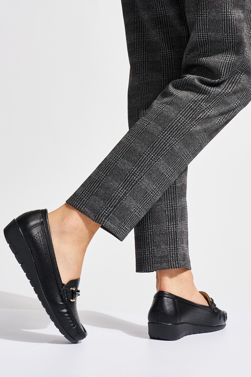 de color negro calado mocasines en...