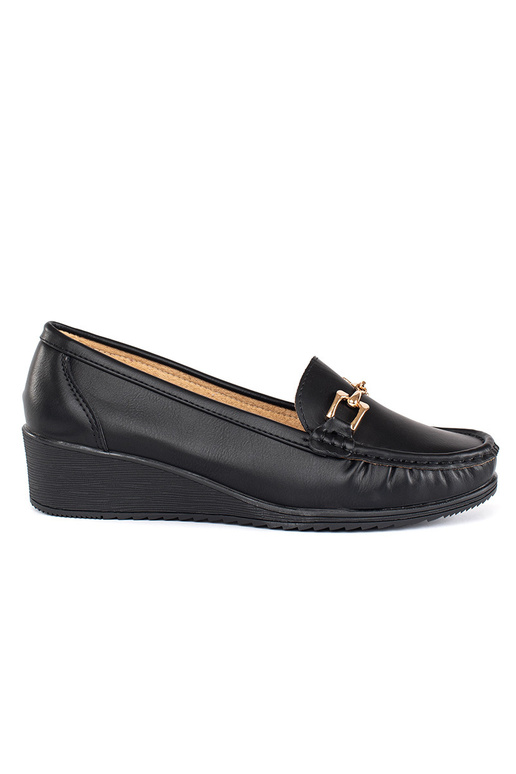 mocasines negros de mujer con hebillas