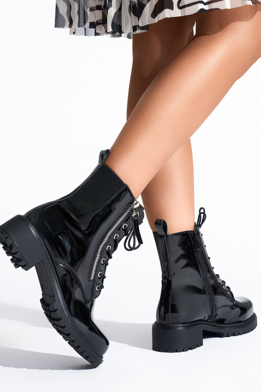 botas de mujer lacadas en negro botas de mujer lacadas en negro