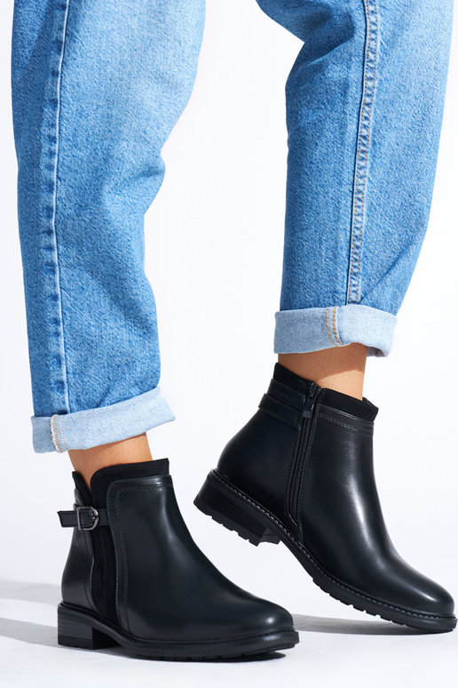 zapatos negros de mujer con tacón bajo