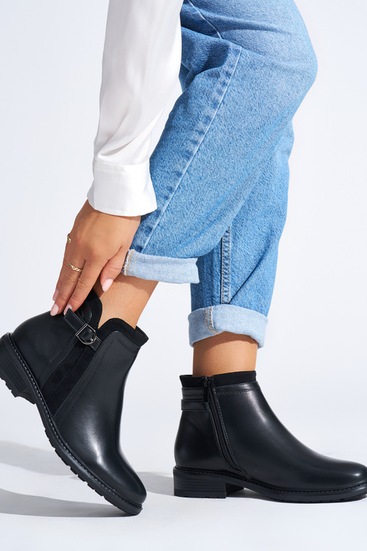 zapatos negros de mujer con tacón bajo