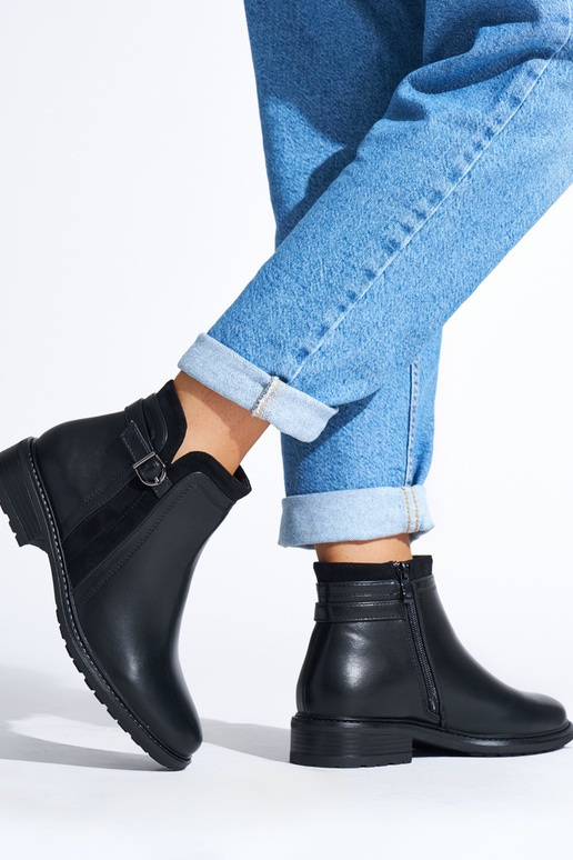 zapatos negros de mujer con tacón bajo