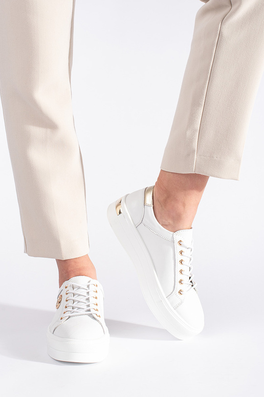 el color blanco piel Zapatillas...