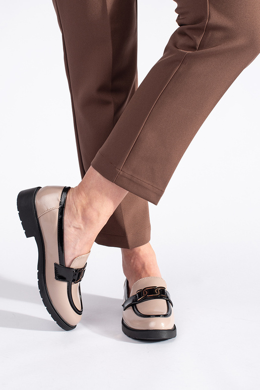 beige lacado mocasines de mujer con... beige lacado mocasines de mujer con...