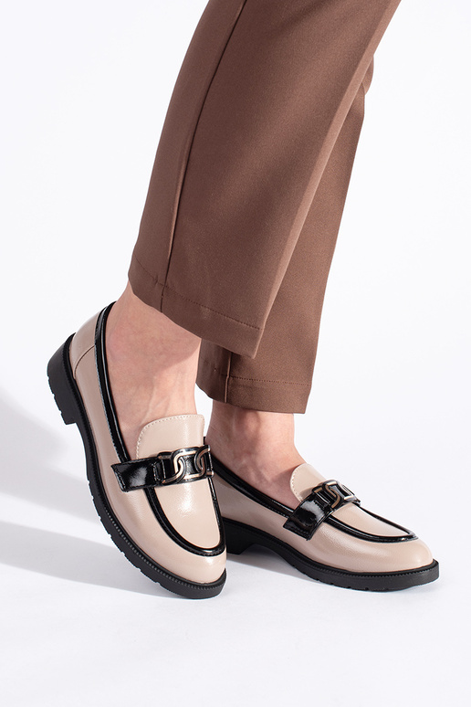 beige lacado mocasines de mujer con... beige lacado mocasines de mujer con...