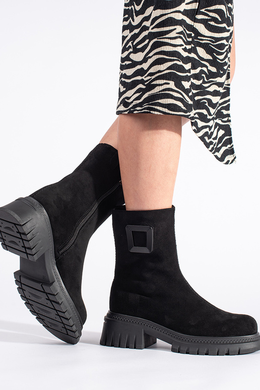 zapatos de mujer negros con suela gruesa