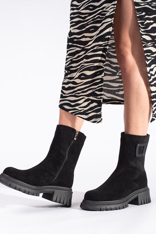 zapatos de mujer negros con suela gruesa