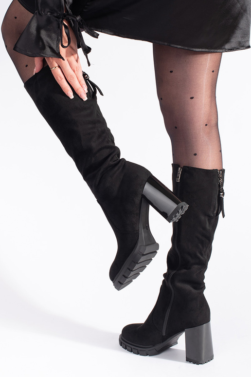 botines de ante negro en el talón botines de ante negro en el talón