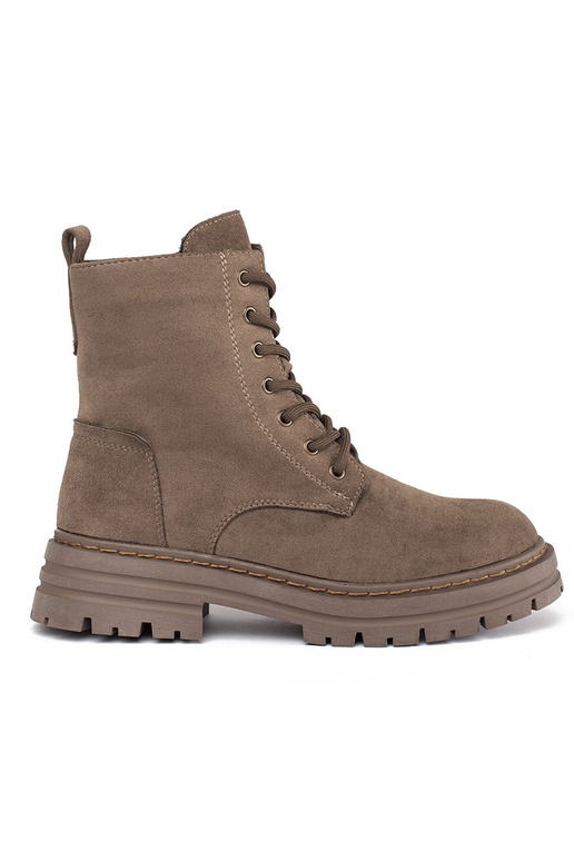 botas de mujer con cordones beige de...
