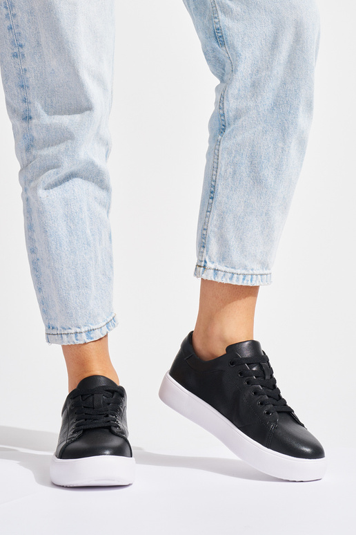 Zapatos mujer piel negros cordones