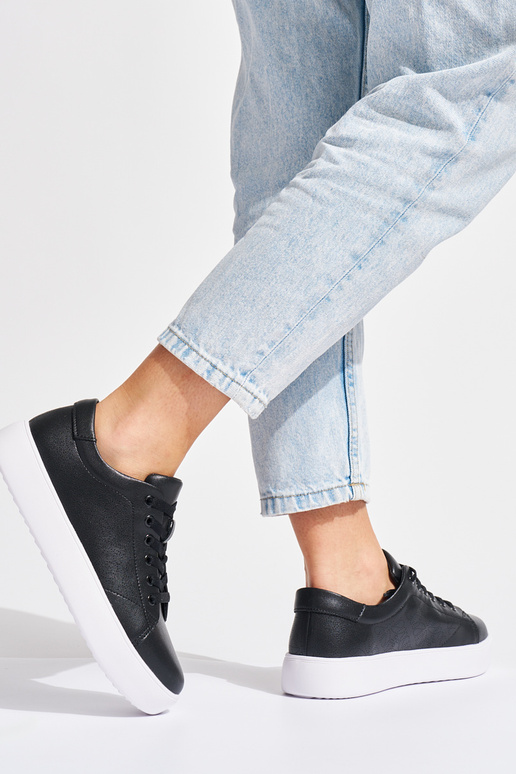 Zapatos mujer piel negros cordones