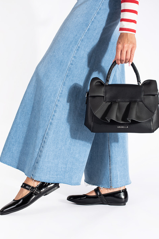 negro bolso elegante z ozdobną falbanką negro bolso elegante z ozdobną falbanką