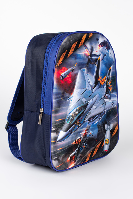 mochila azul para niño ze statkiem...