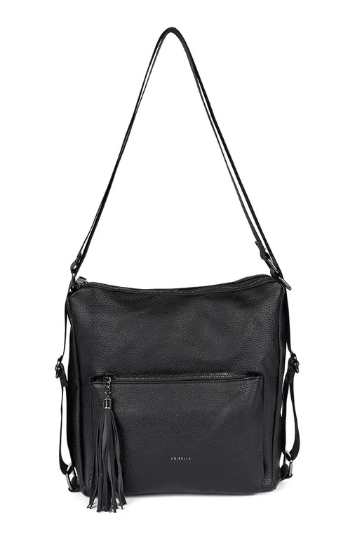 Bolso de mujer negro tipo mochila con... Bolso de mujer negro tipo mochila con...