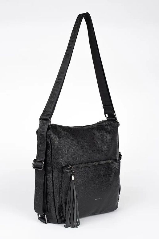 Bolso de mujer negro tipo mochila con... Bolso de mujer negro tipo mochila con...