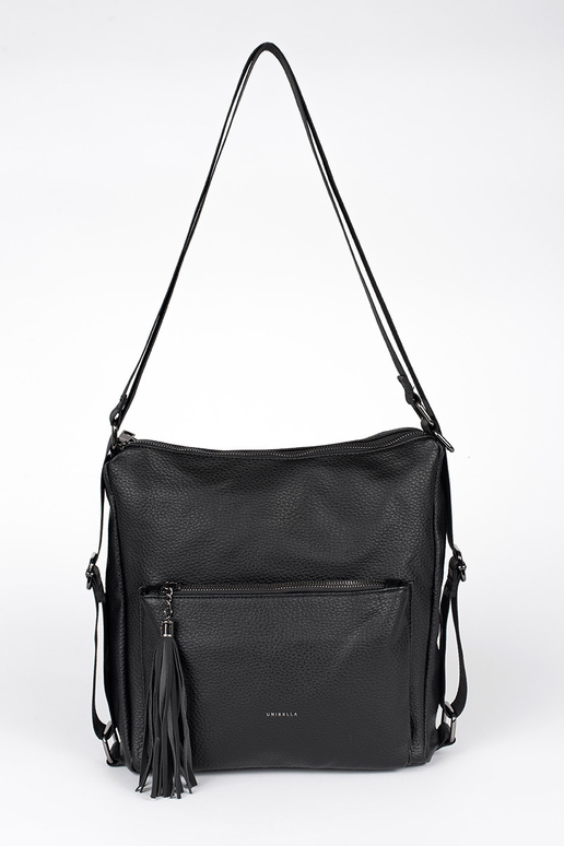 Bolso de mujer negro tipo mochila con... Bolso de mujer negro tipo mochila con...