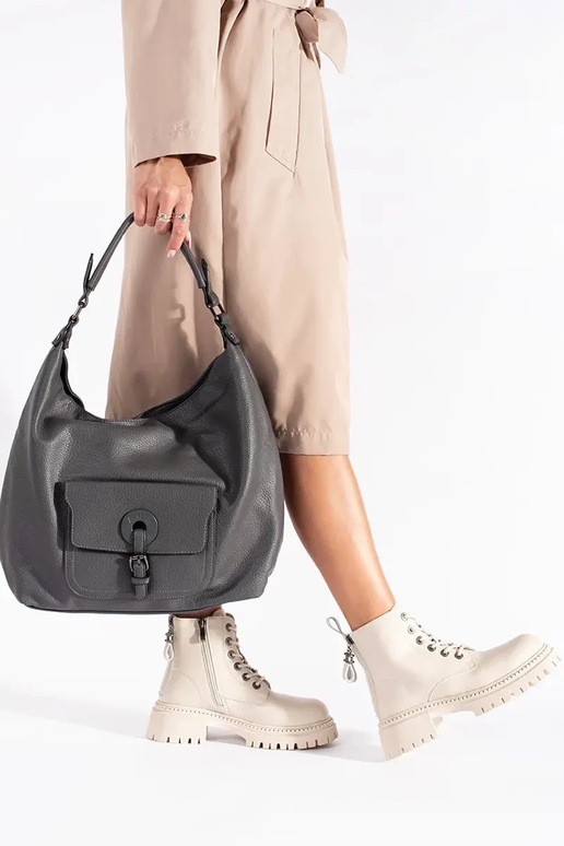 Piel beige atado Zapatos de mujer Piel beige atado Zapatos de mujer