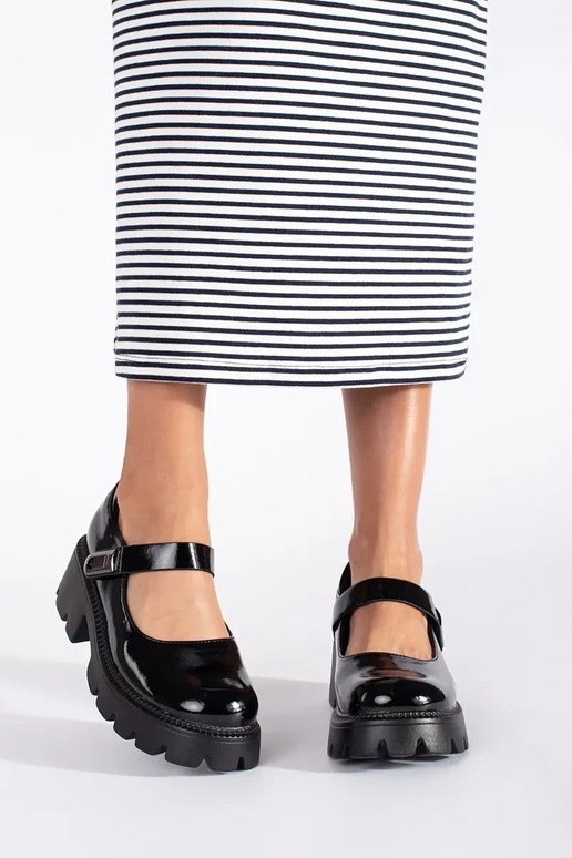 de color negro lacado mujer medio...