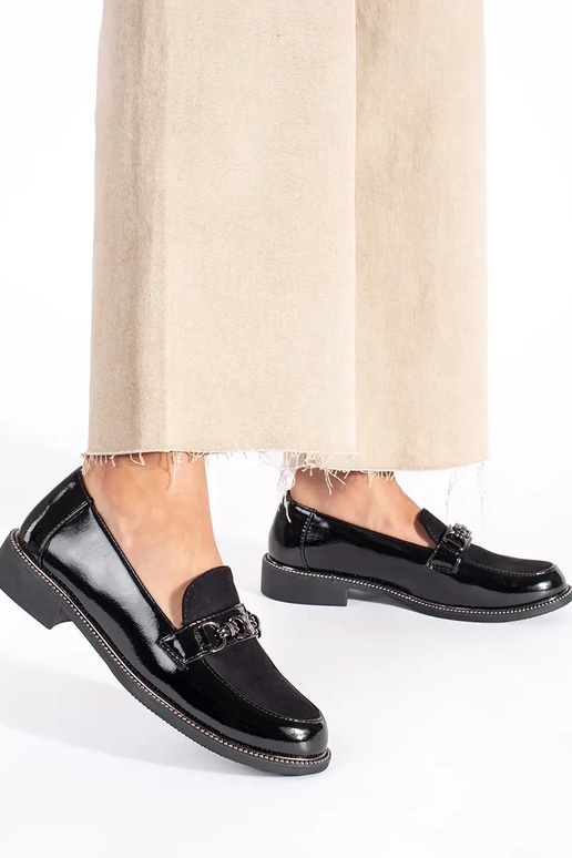 de color negro elegante mocasines de...