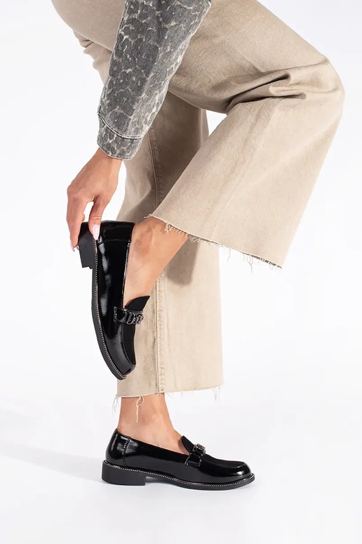 de color negro elegante mocasines de...