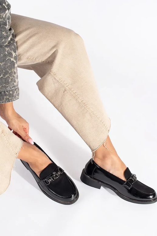 de color negro elegante mocasines de...