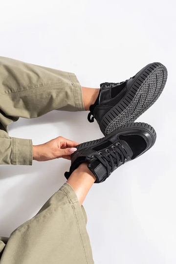 de color negro alto Zapatos... 2