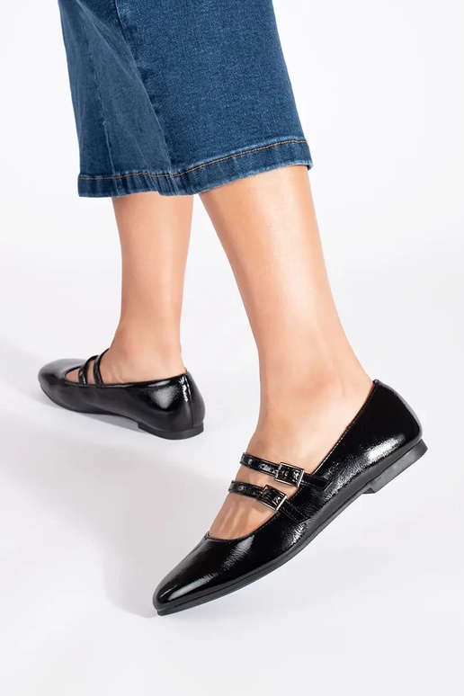 de color negro lacado bailarinas con... de color negro lacado bailarinas con...