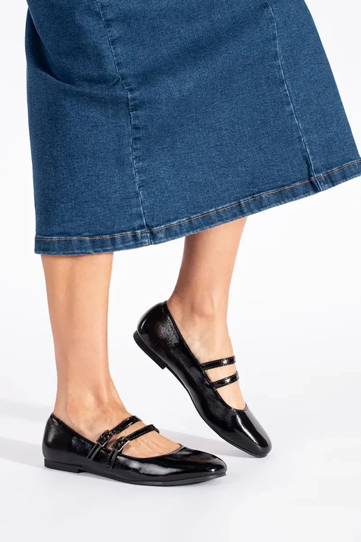 de color negro lacado bailarinas con... de color negro lacado bailarinas con...