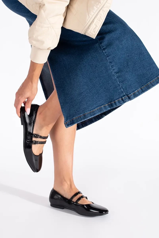 de color negro lacado bailarinas con... de color negro lacado bailarinas con...