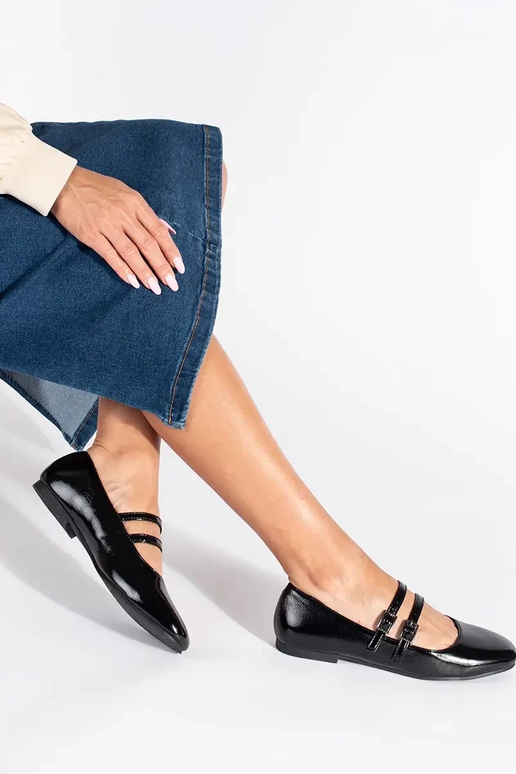 de color negro lacado bailarinas con... de color negro lacado bailarinas con...