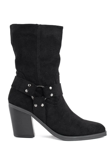 de gamuza de color negro botas