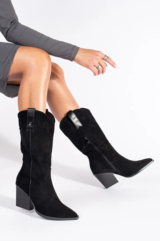 de color negro de gamuza botas de...