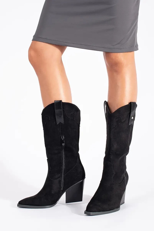 de color negro de gamuza botas de...